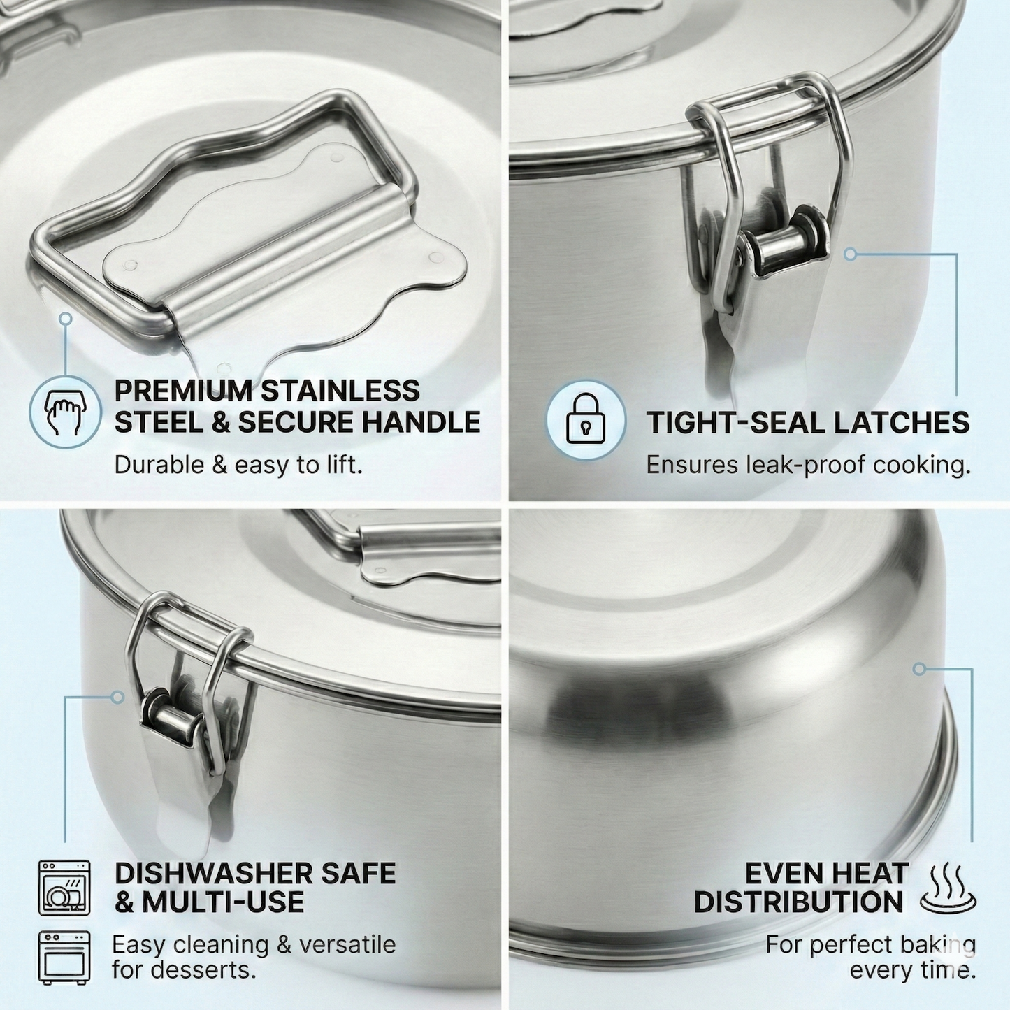 Stainless Steel Flan Mold with Lid