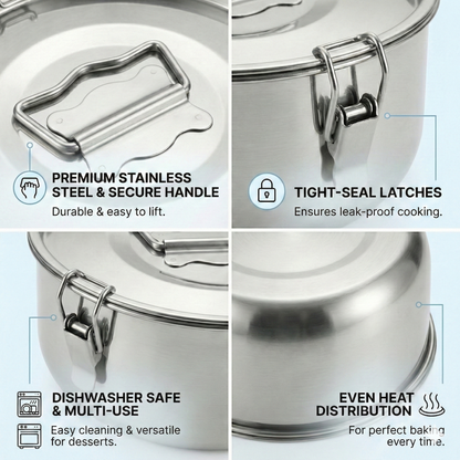 Stainless Steel Flan Mold with Lid