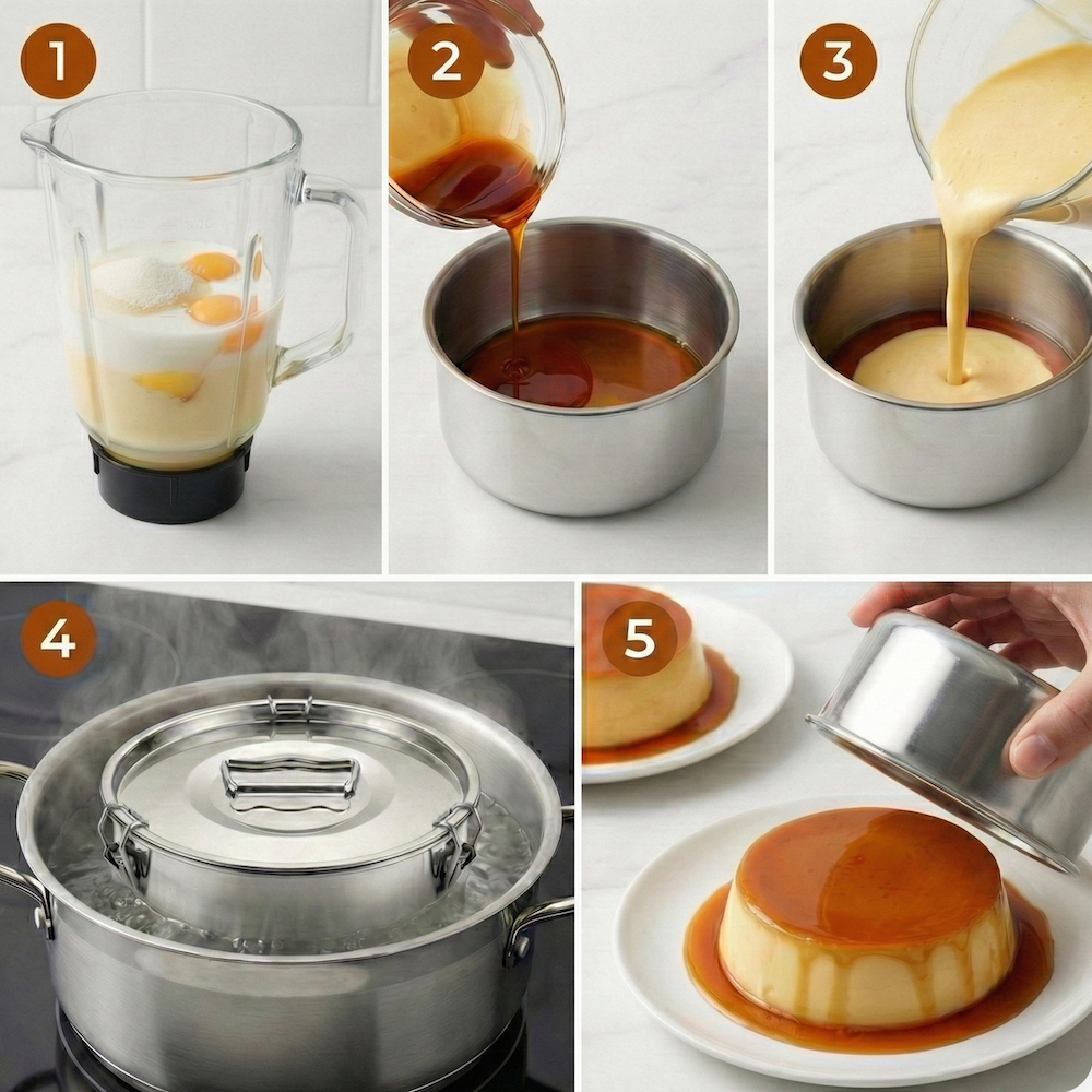 Stainless Steel Flan Mold with Lid