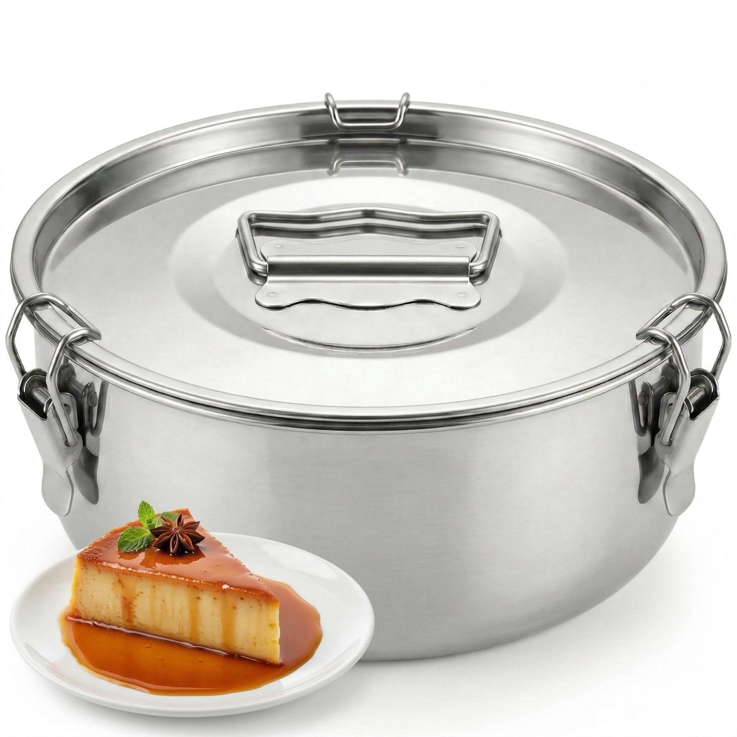 Stainless Steel Flan Mold with Lid